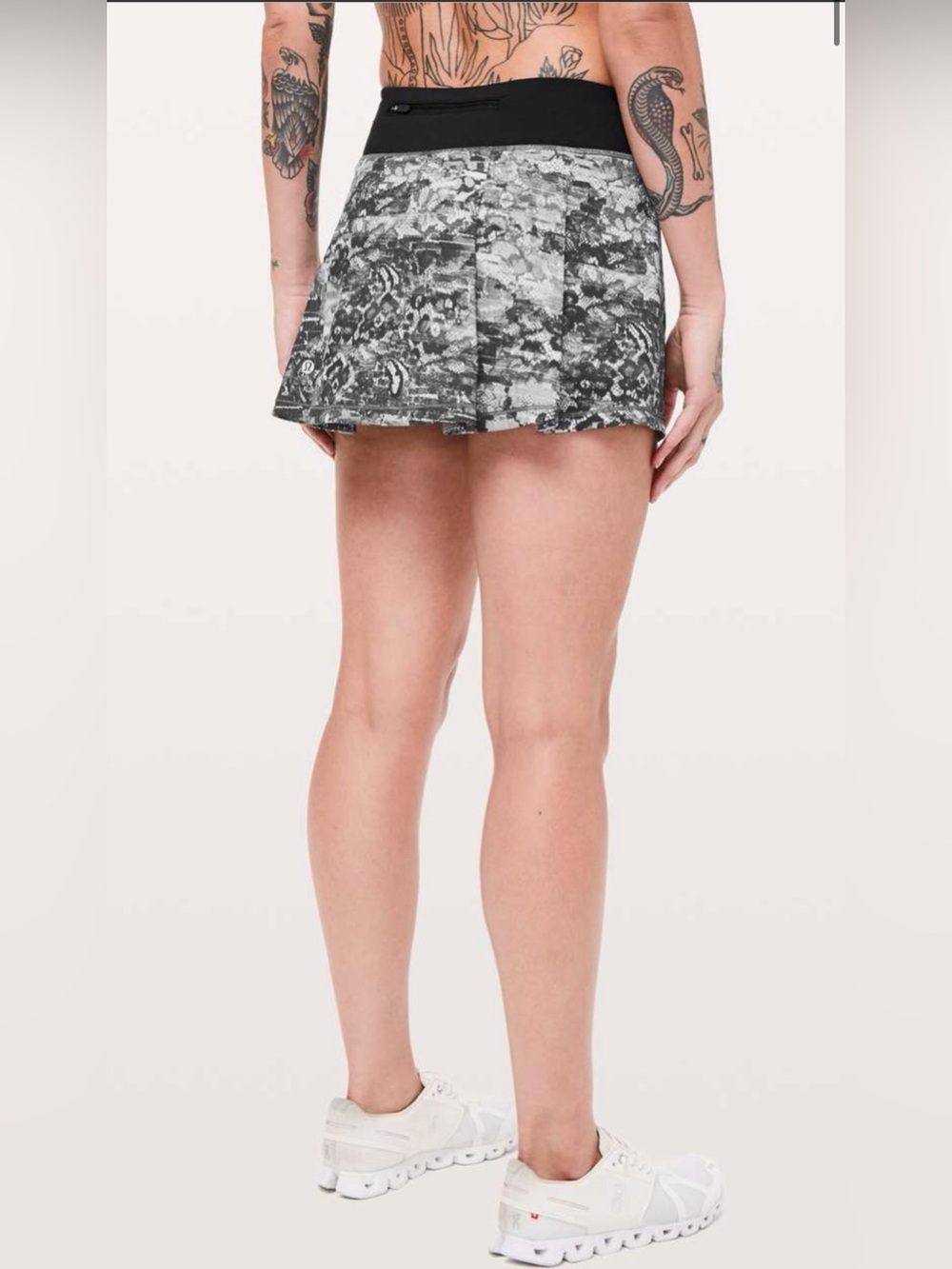 Lululemon Pace Rival Skirt Regular Masked Lace Starlight Black Size 8